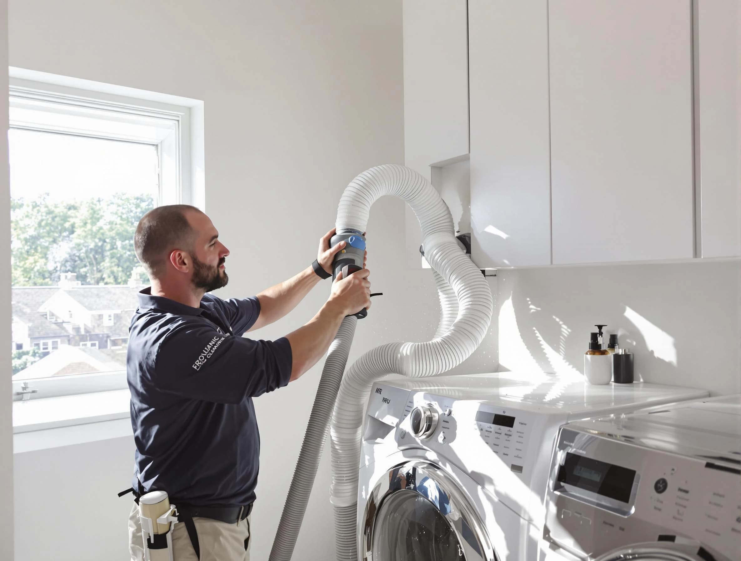 Certified Placitas Dryer Vent Cleaning technician performing dryer vent cleaning in Placitas