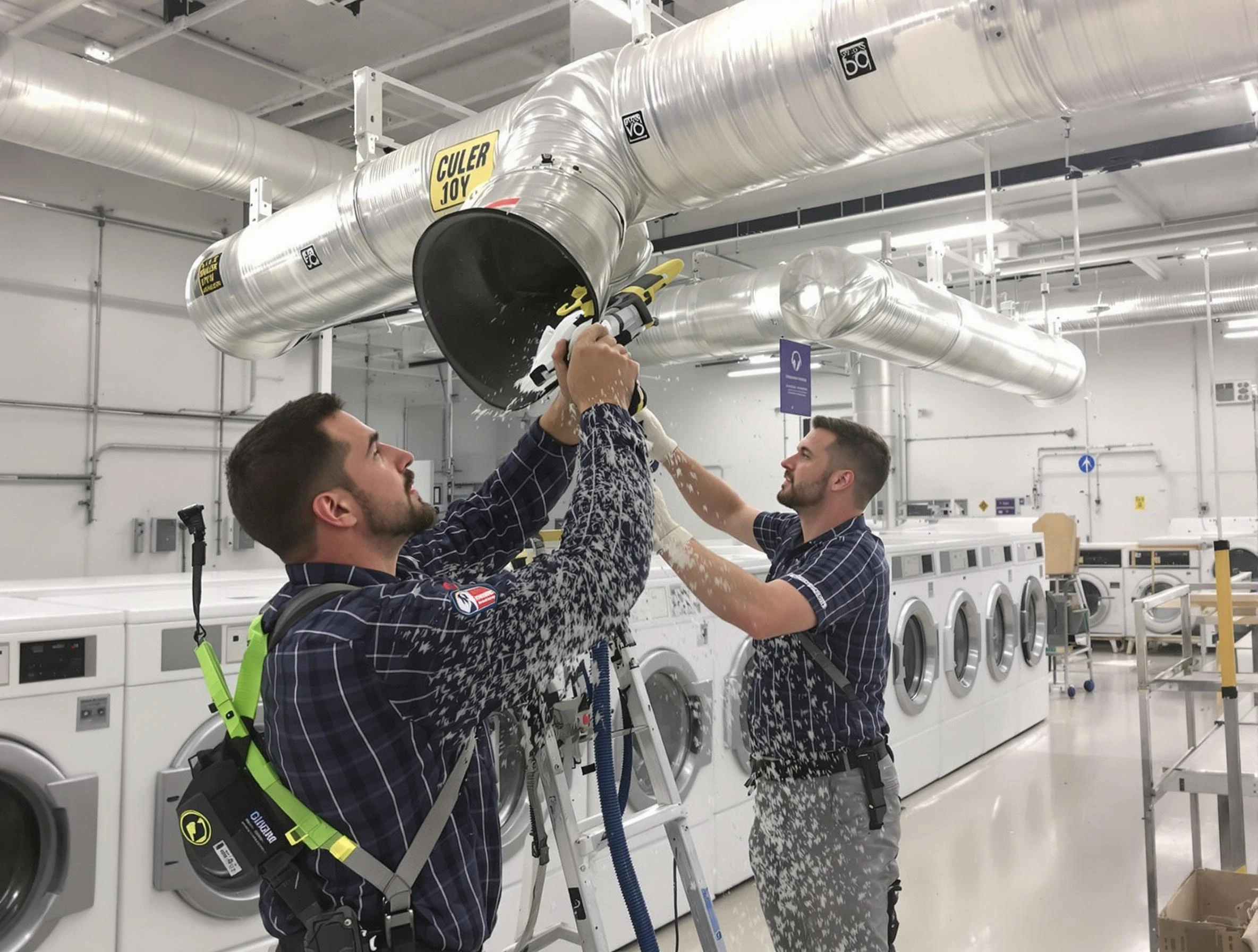 Placitas Dryer Vent Cleaning team performing large-scale commercial dryer vent cleaning in Placitas